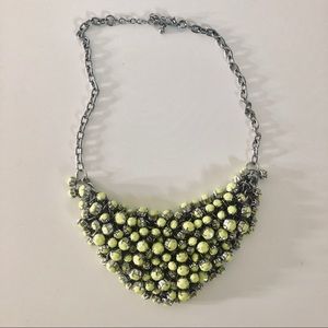 Neon yellow and silver statement necklace